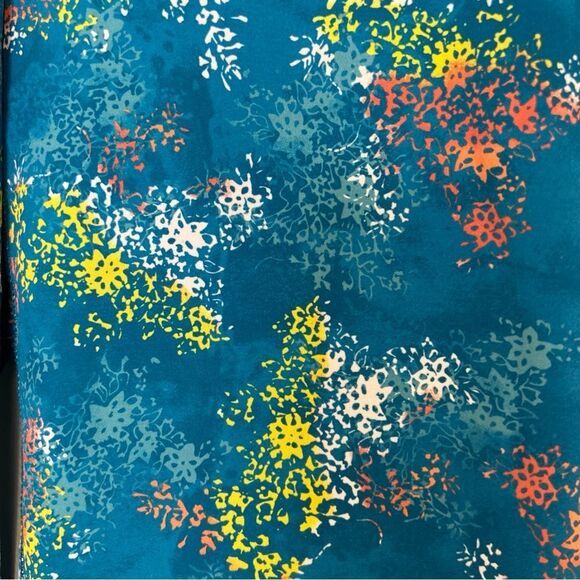 Lands' End Repreve Active Outdoor Pant Teal Tye Dye Floral Womens Medium 10-12 - Picture 3 of 10